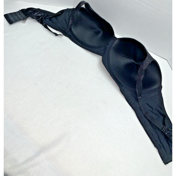 42F Leading Lady 5211 Luxe Body Side Smoothing Wirefree T-Shirt Bra Lace Black - Picture 2 of 9